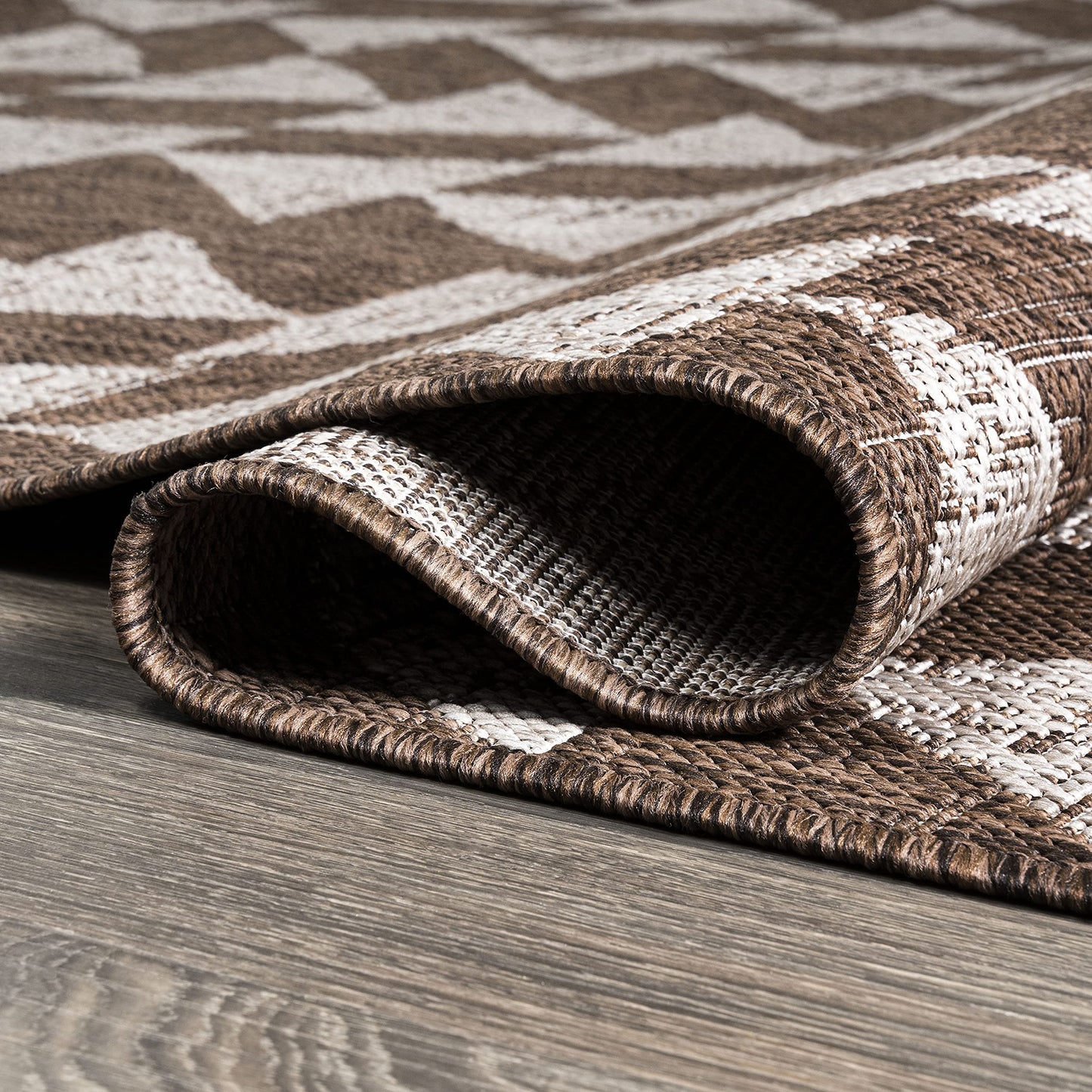 JONATHAN Y Tribal Geometric Indoor Outdoor Area Rug 3X5 Brown/Beige, Andratx Modern for Backyard, Patio, Porch, Easy-Cleaning, High Traffic, Pet-Friendly, Non-Shedding (SMB126A-3)