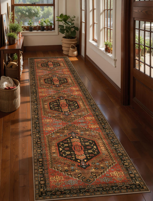 Ciicool 2x10ft Runner Rug, Long Hallway Rug Vintage Kitchen Thin Washable Carpet for Entrance Bedroom Bedside Living Room Kitchen Laundry Bathroom Decor