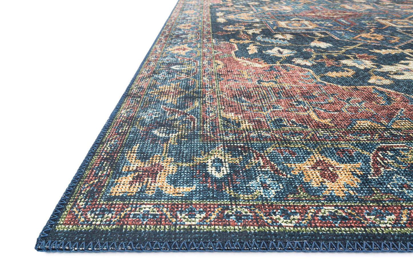 Loloi Skye Collection SKY-08 Denim/Brick 6'-0" x 9'-0" Area Rug