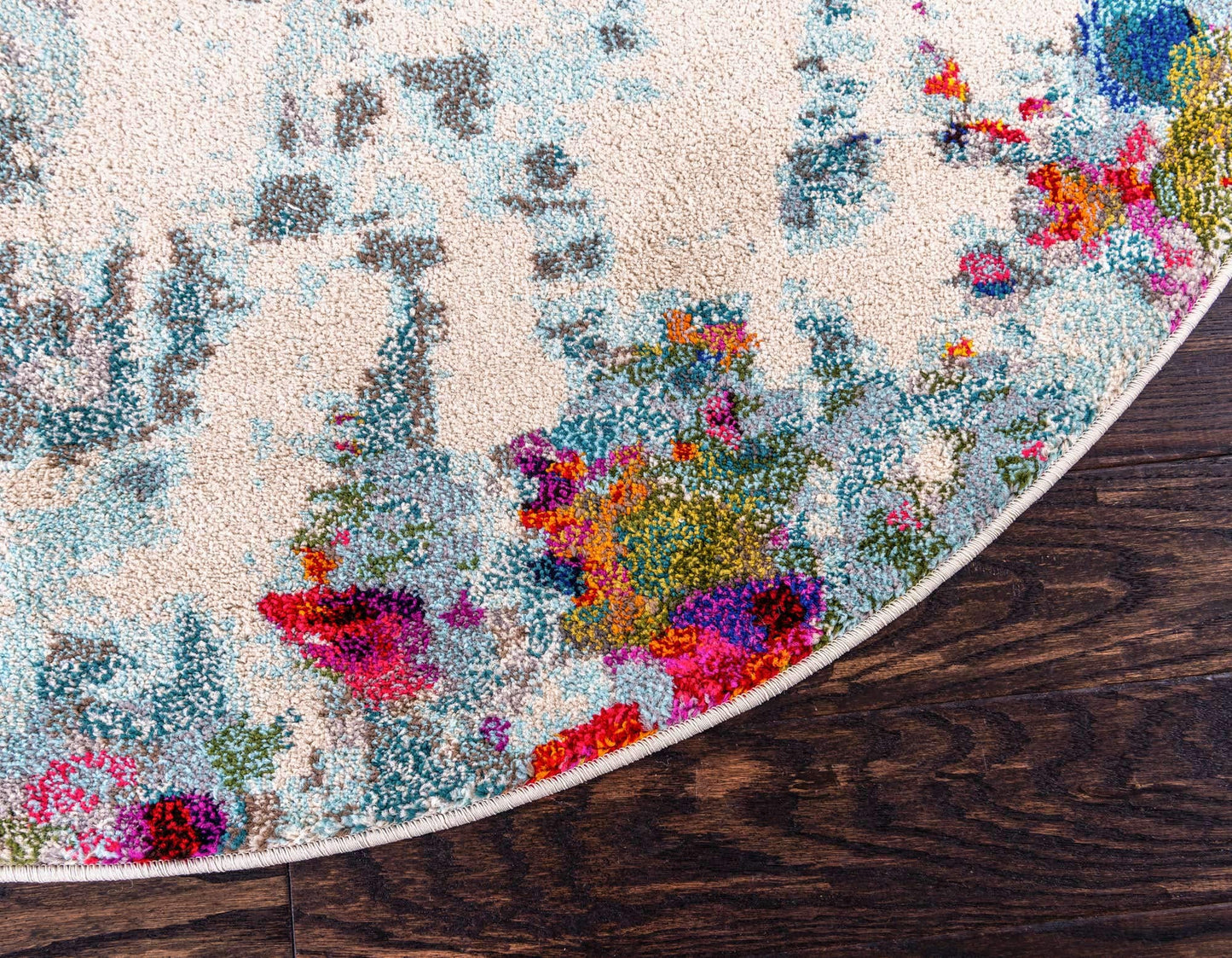 Unique Loom Chromatic Collection Area Rug - Joyous (6' 1" Round Multi/Blue)