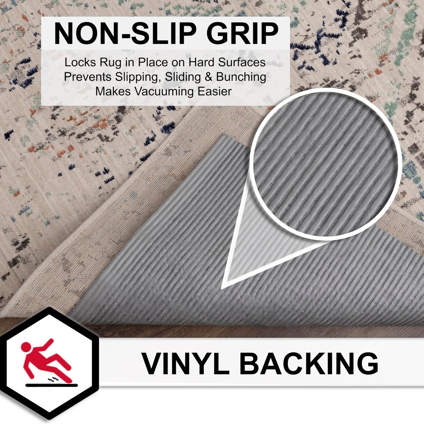 Mohawk Home Waterproof 8' x 10' Pet Friendly Non Slip Grip Rug Pad Spill Proof Reversible Felt Cushion + Rubber Gripper – Safe for All Floors