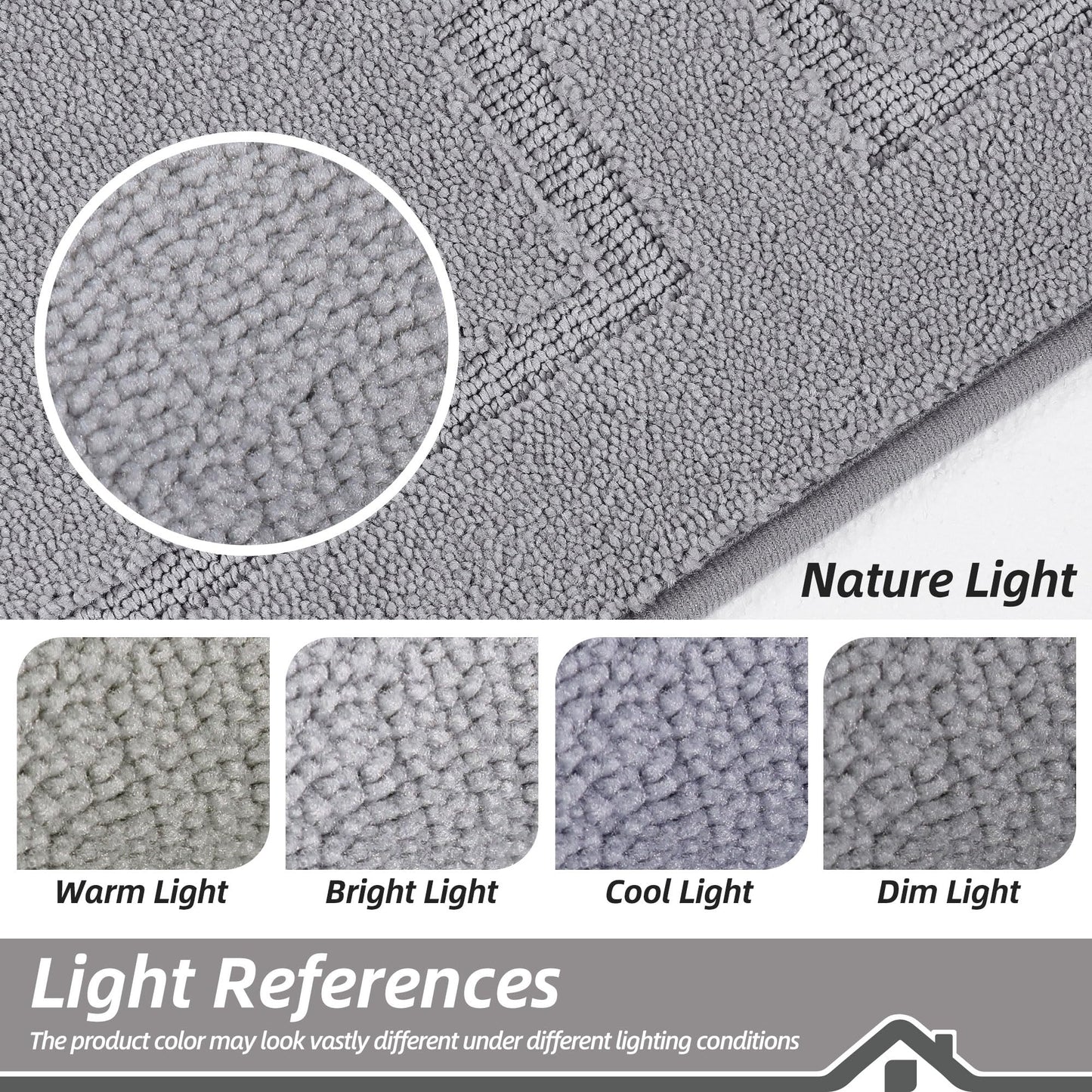 BEQHAUSE Door Mat 32" x 48", Non-Slip Door Mats Indoor Entryway Rugs Washable Low-Profile Absorbent and Dirt Trapper Floor Mats, Dog Door Mat for Front Back Door, Mud Wet Shoes & Paws, Light Grey