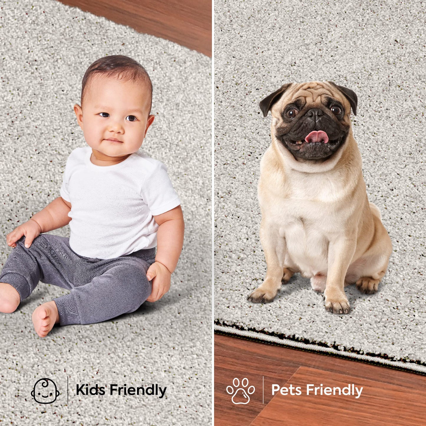 Furnish my Place Plush Solid Color Rug - Off White 3' x 4' Pet and Kids Friendly Rug. Made in USA Rectangle Area Rugs Great for Kids Pets Event Wedding DC-Off White-Rectangle-3'X4'