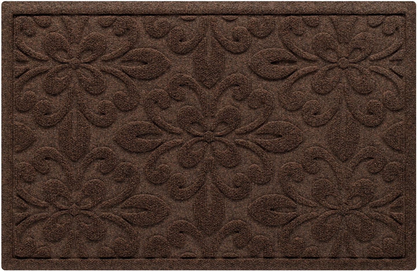 WaterHog Phoenix Front Door Mat Indoor Outdoor Entrance, Absorbent All-Weather Doormat with Non-Slip Rubber Backing, Dirt & Moisture Trapper, Low Profile, Easy Clean, Made in USA, 23"x35.5" Dark Brown