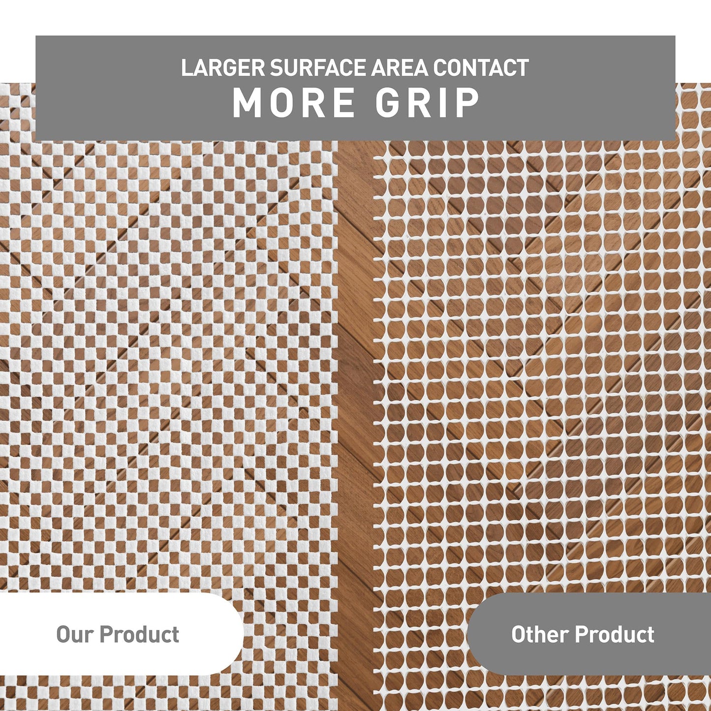 Rugshop Cushioned Extra Thick Rug Pad Gripper for Hardwood Floors, Under Carpet Anti Skid Pad, Non Slip Rug Pads for Area Rugs 2'5" x 9' Cream