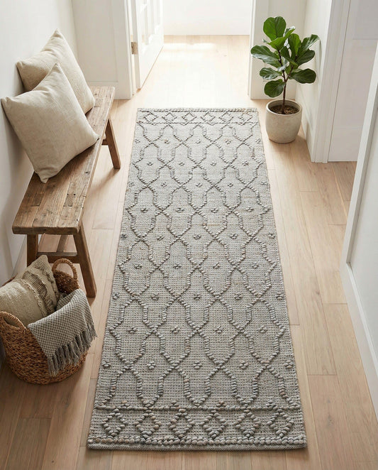 Rugs.com - Larsa Jute Rug – 6 Ft Runner Gray Hand Woven Jute Runner Eco-Friendly Texture for Hallways, Kitchens, and Entryways