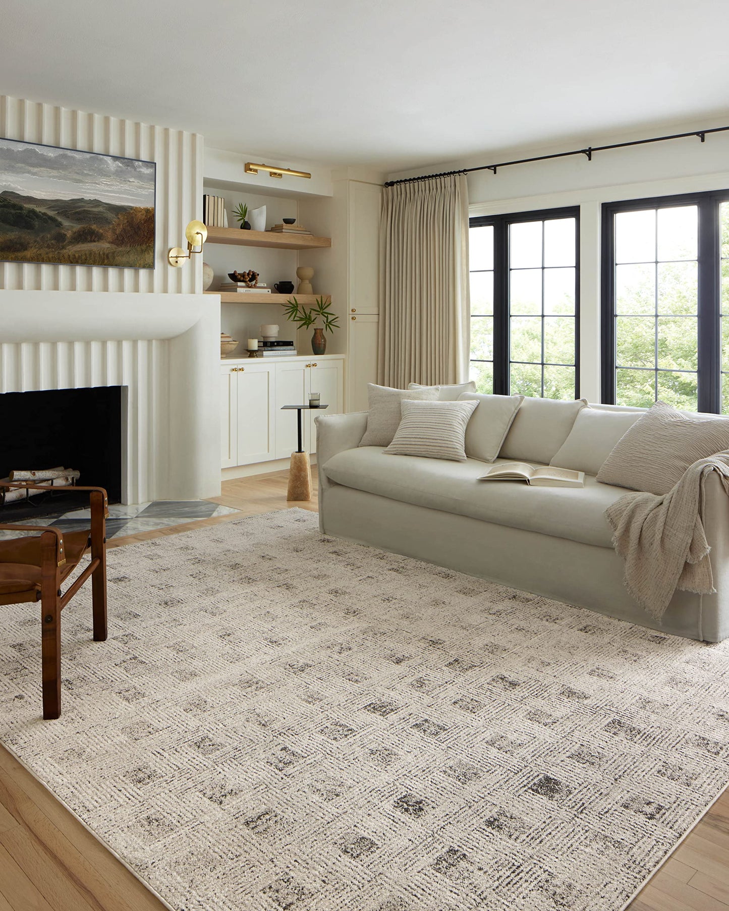 Loloi Kamala Collection KAM-01 Grey/Graphite 5'-3" x 7'-9" Area Rug