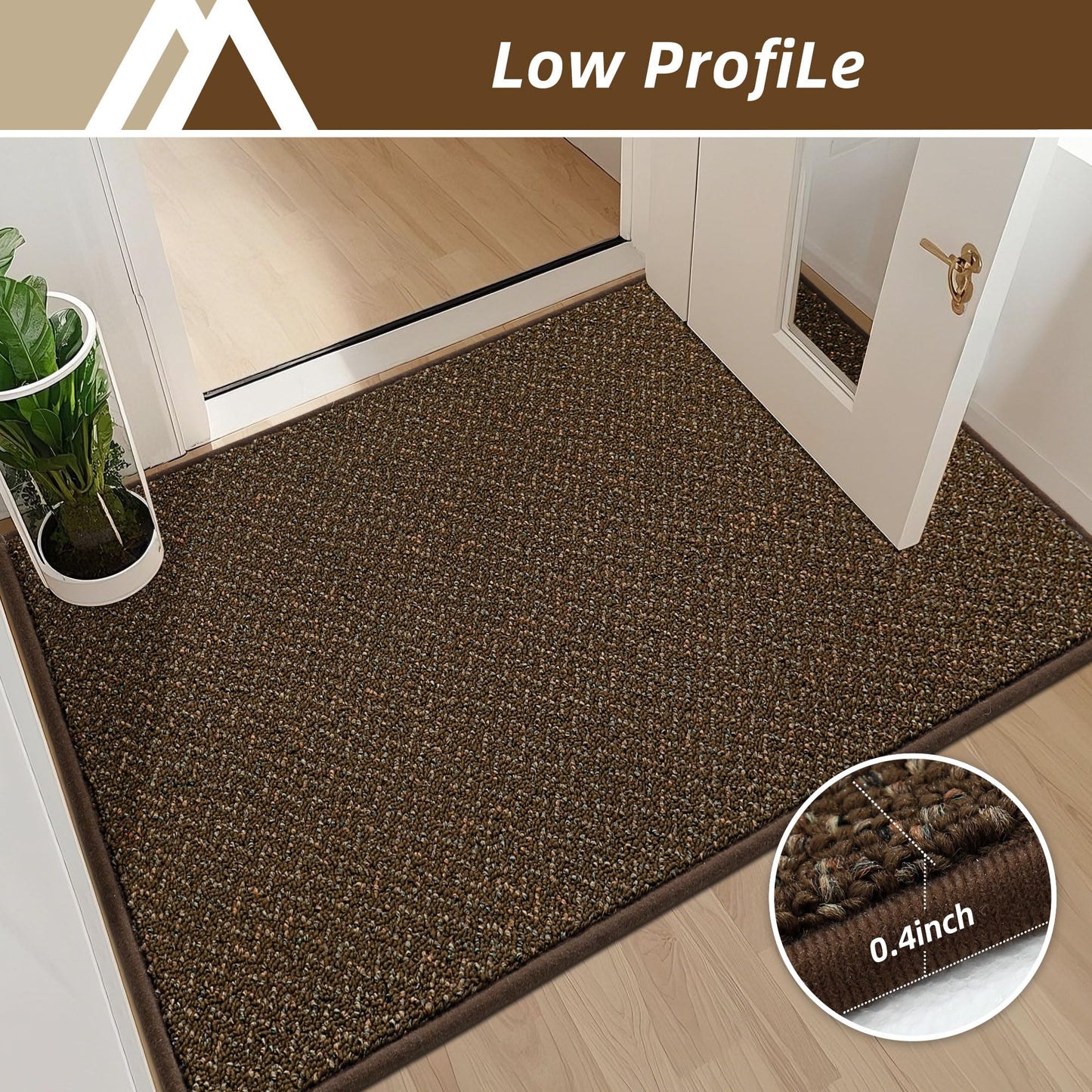 COSY HOMEER-Door-Mat 32"x48" Non Slip Absorbent Entryway Rugs Dirt Trapper Doormats Washable Entrance Mats Low Pile Welcome Floor Mat for Front Back Door and Entry Mats,Brown
