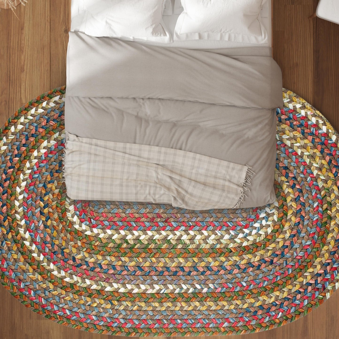 Rhody Rug Country Jewel CJ35 Bronze 7' x 9' Oval - Braided Area Rug, Home Decor, Floor Mat or Bedroom Rug - Easy Care, Ideal for High Traffic Areas in Hallway and Living Room - Made in USA