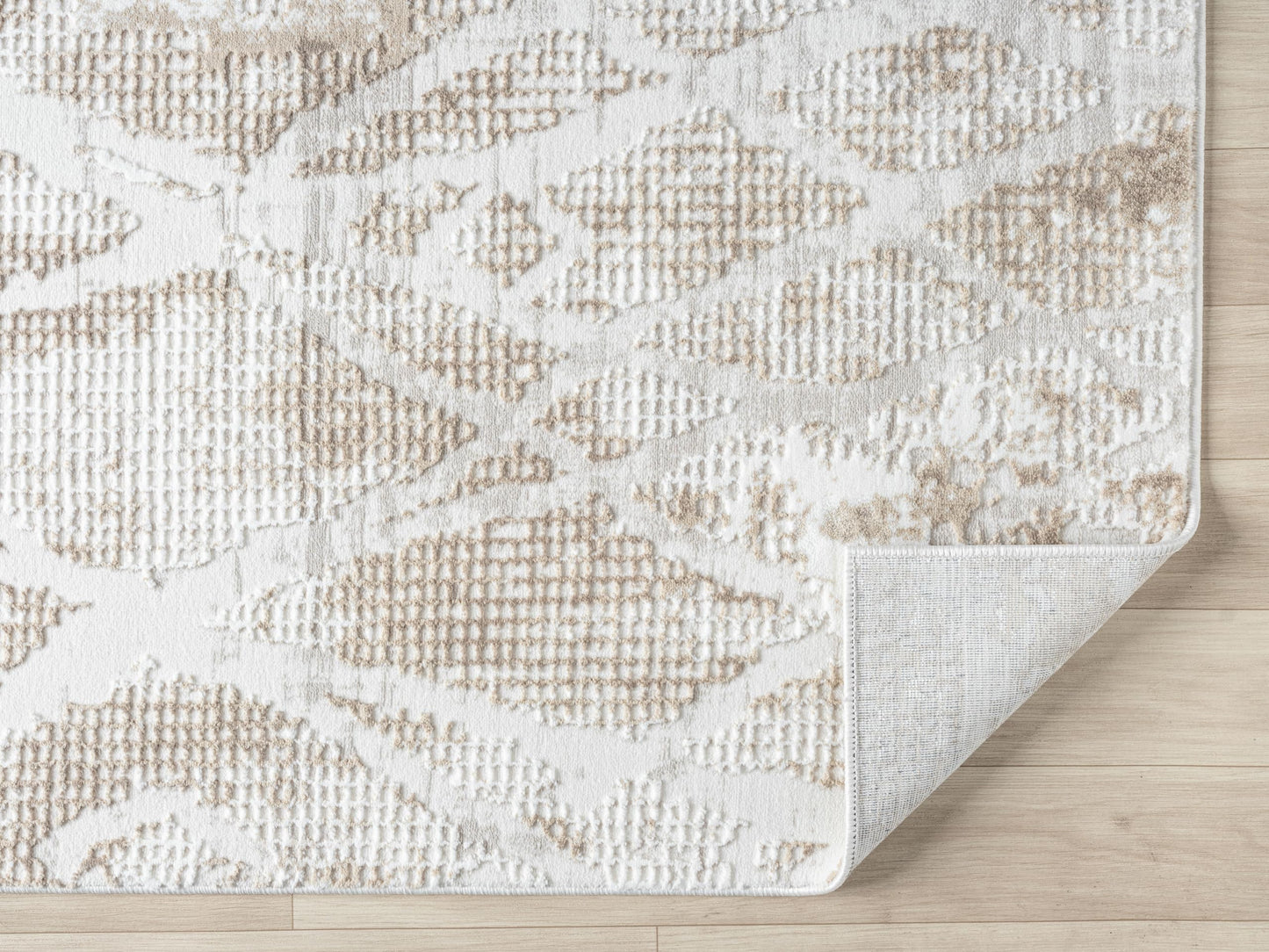 RUGGERRUGS Adel Modern Area Rug for Living Room, 5x7 Rustic Distressed Abstract Beige Neutral Rug, Medium Pile Stain Resistant Carpet for Bedroom, Dining Room or Kitchen (5' x 7', Beige)