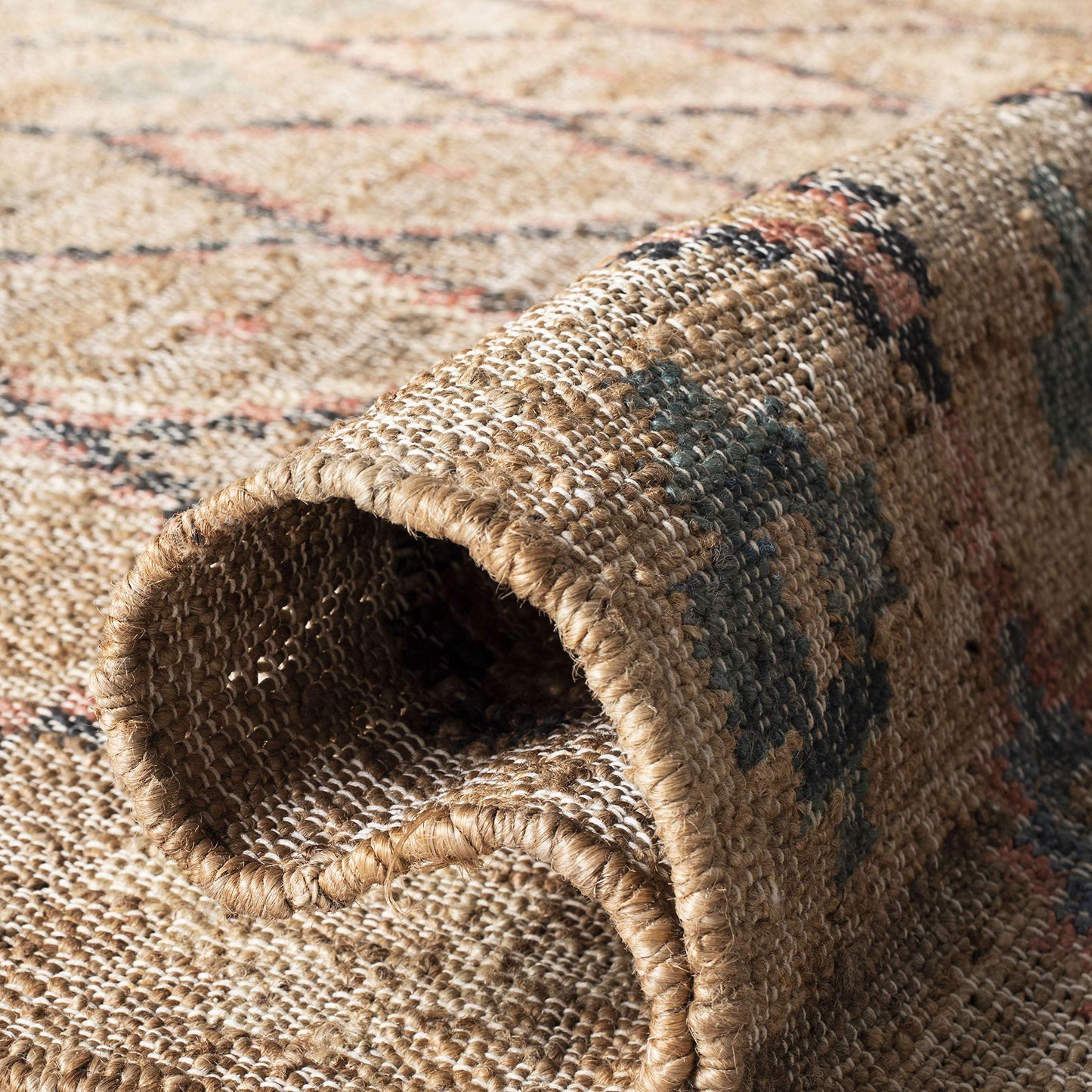 SAFAVIEH Kilim Collection Runner Rug - 2'3" x 8', Natural & Blue, Handmade Moroccan Boho Jute & Cotton, Ideal for High Traffic Areas in Living Room, Bedroom (KLM753A)