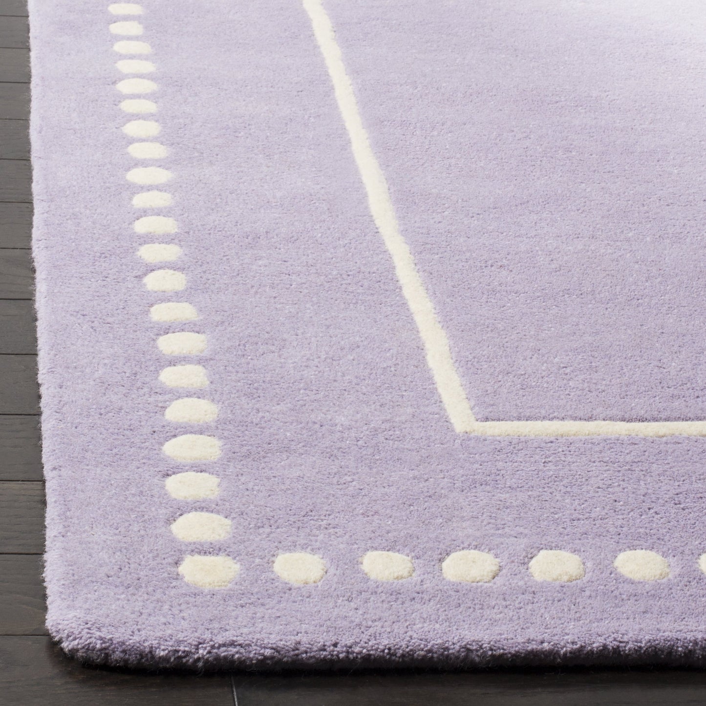 SAFAVIEH Bella Collection Area Rug - 5' x 8', Lavender & Ivory, Handmade Dotted Border Wool, Ideal for High Traffic Areas in Living Room, Bedroom (BEL151C)