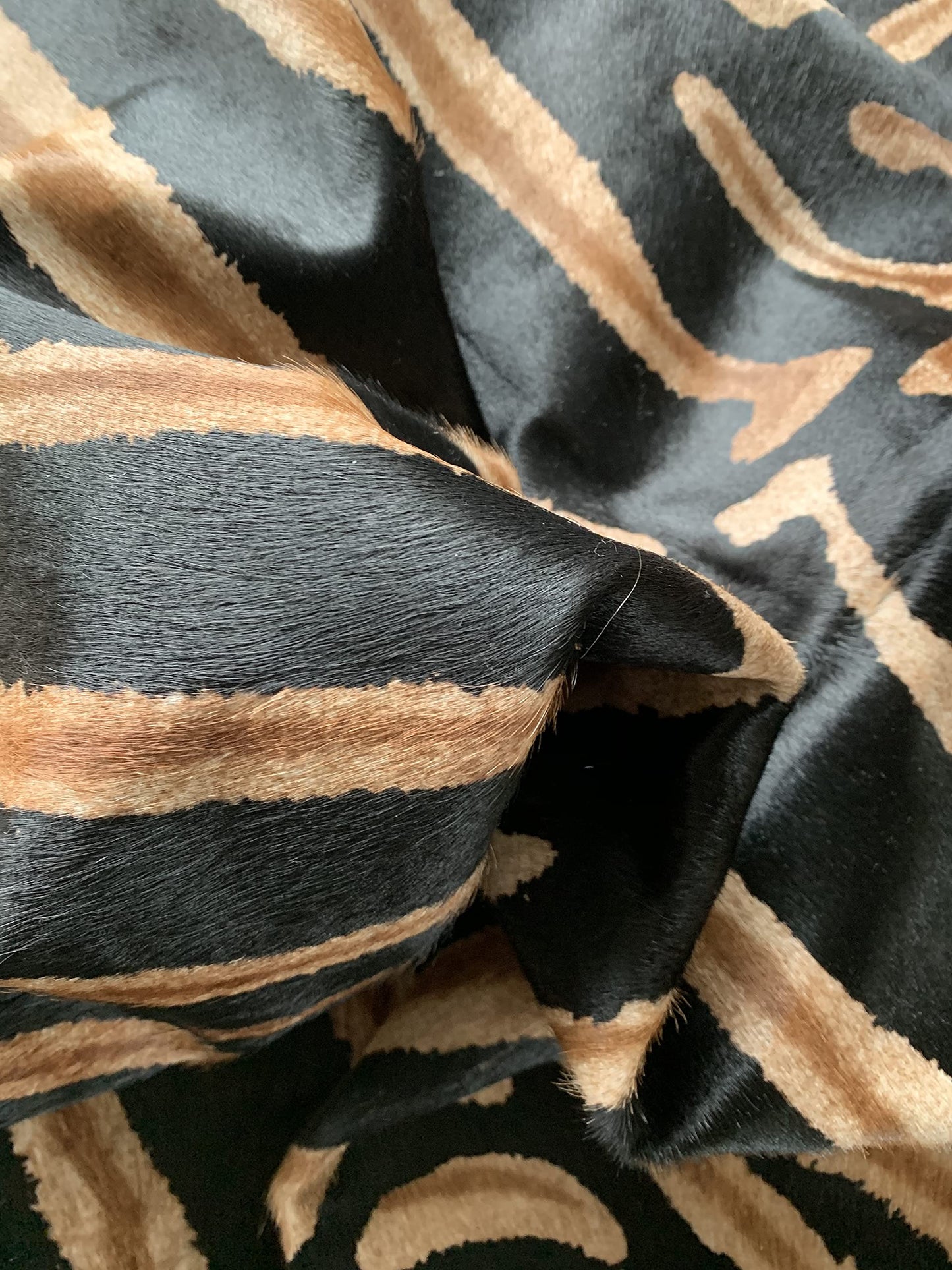 Deluxe Cowhides - Cowhide Area Rug - Dark Brown Genuine Zebra Cowhide Approx 7X6 feet or 213X183cm