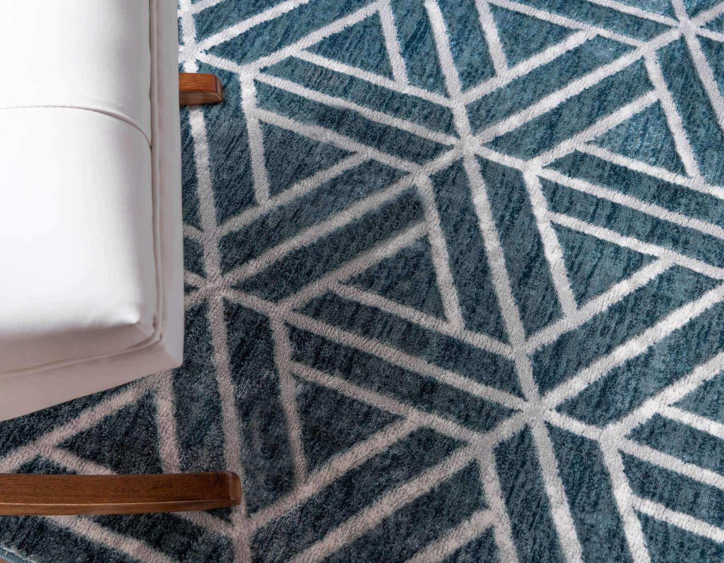 Unique Loom Matrix Trellis Collection Area Rug - Motif (3' 3" Round, Blue/ Ivory)