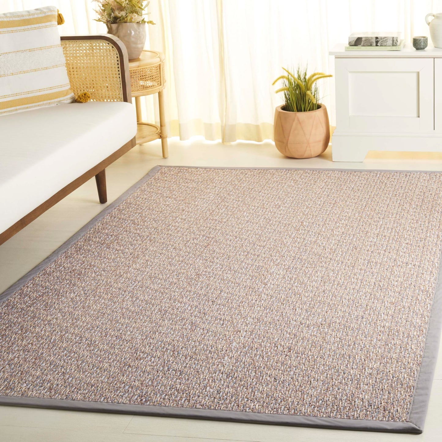 SAFAVIEH Area Rug 5x8 - Natural Fiber Collection - Marble & Beige, Sisal, Ideal for Living Room, Bedroom, Dining Space (NF139B)