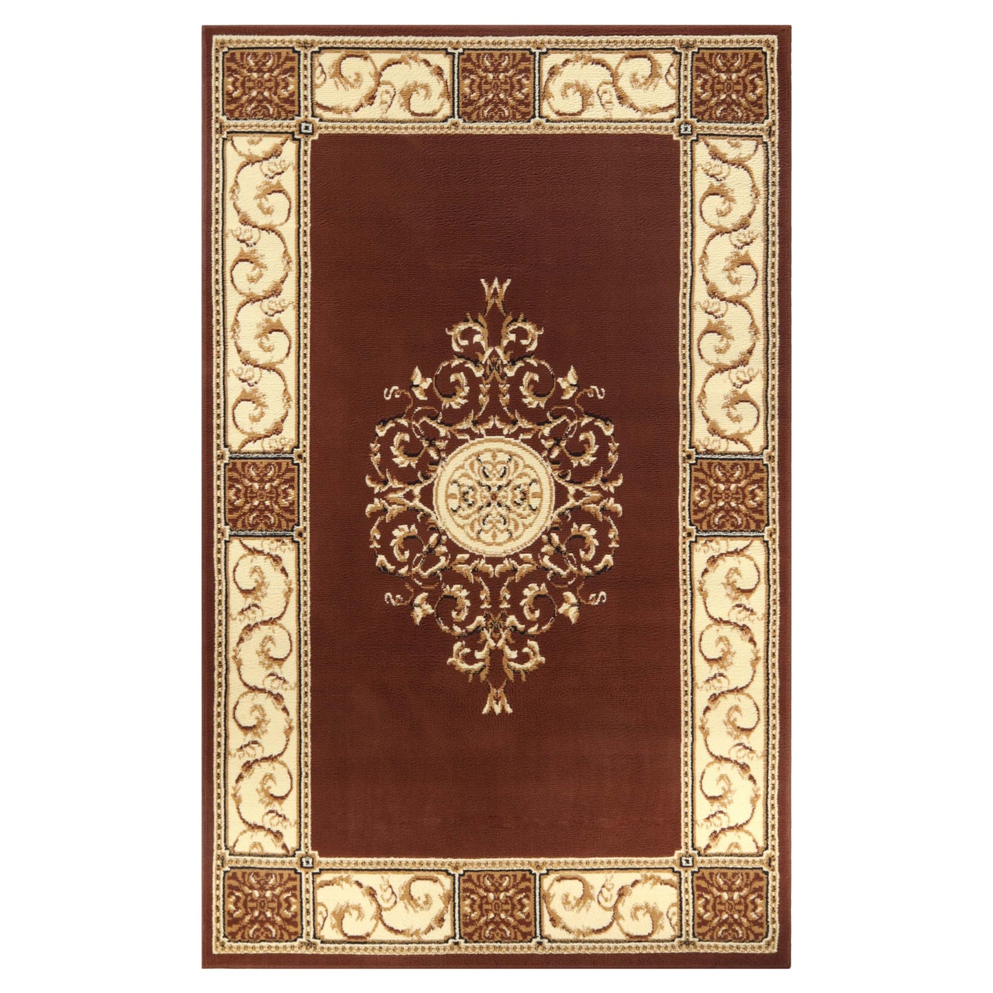 Superior Indoor Area Rug, Plush Carpet Cover, Traditional Oriental Medallion, Perfect for Hallway, Entryay, Living, Dining, Bedroom, Office, Kitchen, Medallion Collection, 3' x 5', N/A
