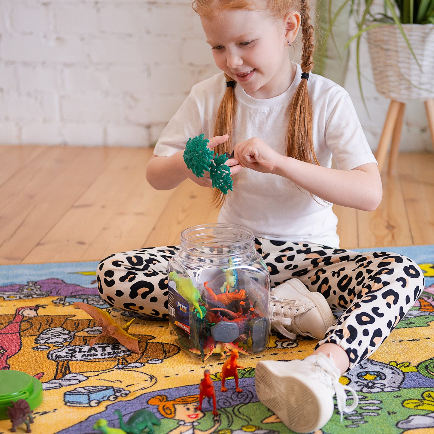The Flintstones Bedrock City Adventure Road Play Rug 3x5| Kids Interactive Toy Car Play Mat Carpet for Toddler Classroom, Playroom & Baby Nursery