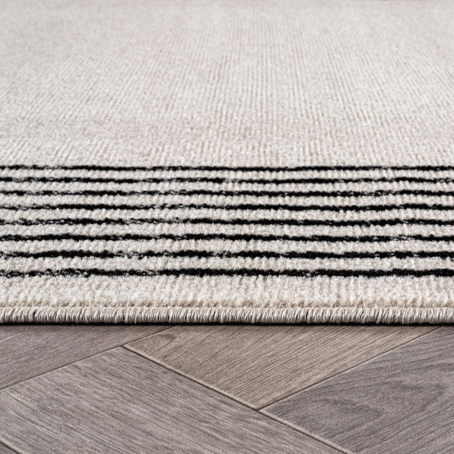 Rugshop Modern Minimal Bordered Indoor Area Rug for Living Room,Bedroom,Kitchen Rug Low Pile Rug with Jute Backing 5' x 7' Cream