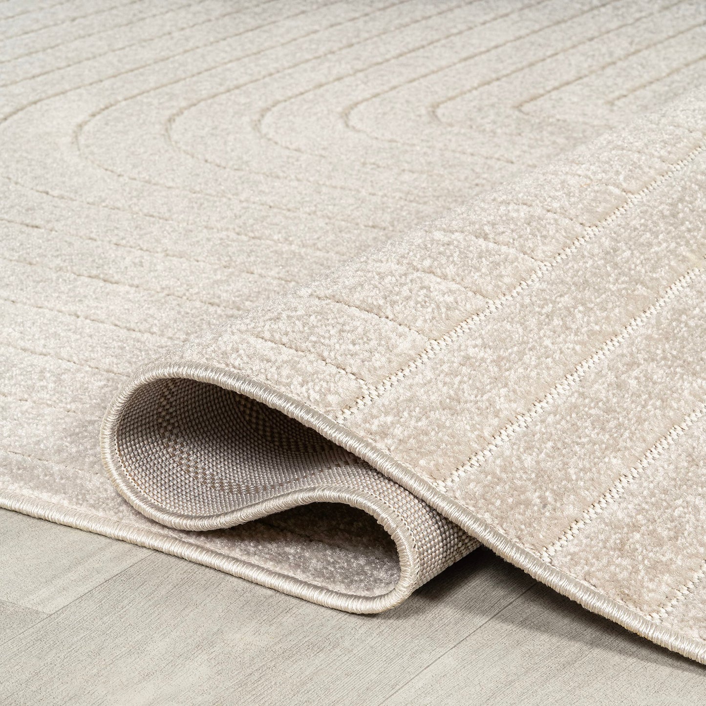 JONATHAN Y Odense High-Low Angle Ivory/Cream Indoor/Outdoor Area Rug, 8x10, Modern, Contemporary, Geometric, Bohemian, Bedroom, Kitchen, Living Room, Non Shedding (SCN101A-8)