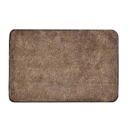 Eurow Trek N' Clean Soft & Plush Microfiber Traction Floor Mat, Super Absorbent, Fast-Drying, Anti-Slip Rug for Entryway, Kitchen, Bedroom, Traps Dirt, Mud & Water, 36 x 23.5 in, Tan and Brown
