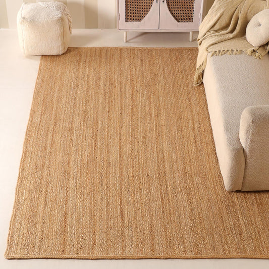 VEVARA HOMES Natural Jute Area Rug 6x9ft - Handwoven Natural Fiber Rug for Living Room, Bedroom, and Entryway, Rustic & Boho Style