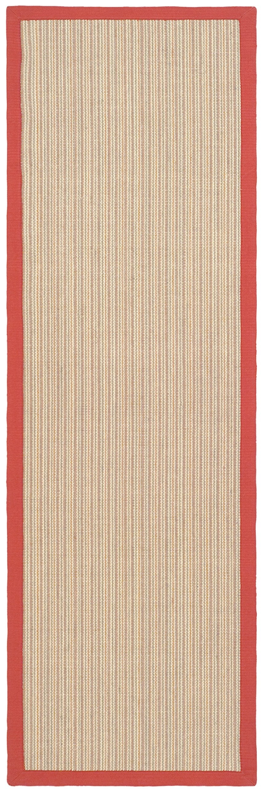 SAFAVIEH Natural Fiber Collection Runner Rug - 2'6" x 6', Rust & Rust, Border Stripe Sisal Design, Easy Care, Ideal for High Traffic Areas in Living Room, Bedroom (NF442B)