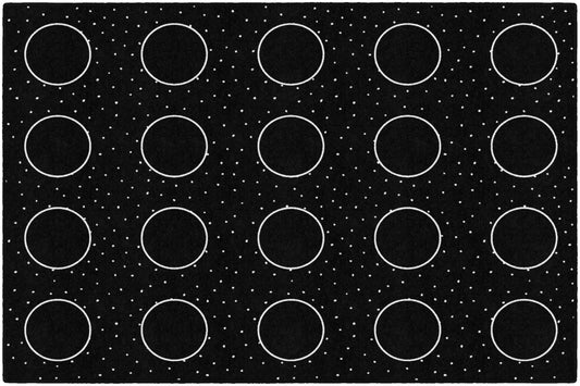 Flagship Carpets Books and Bows Bw Small Dots Educational Area Rug for Kids Room, Children's Classroom Rug for Teaching and Playroom, 5' X 7'6"
