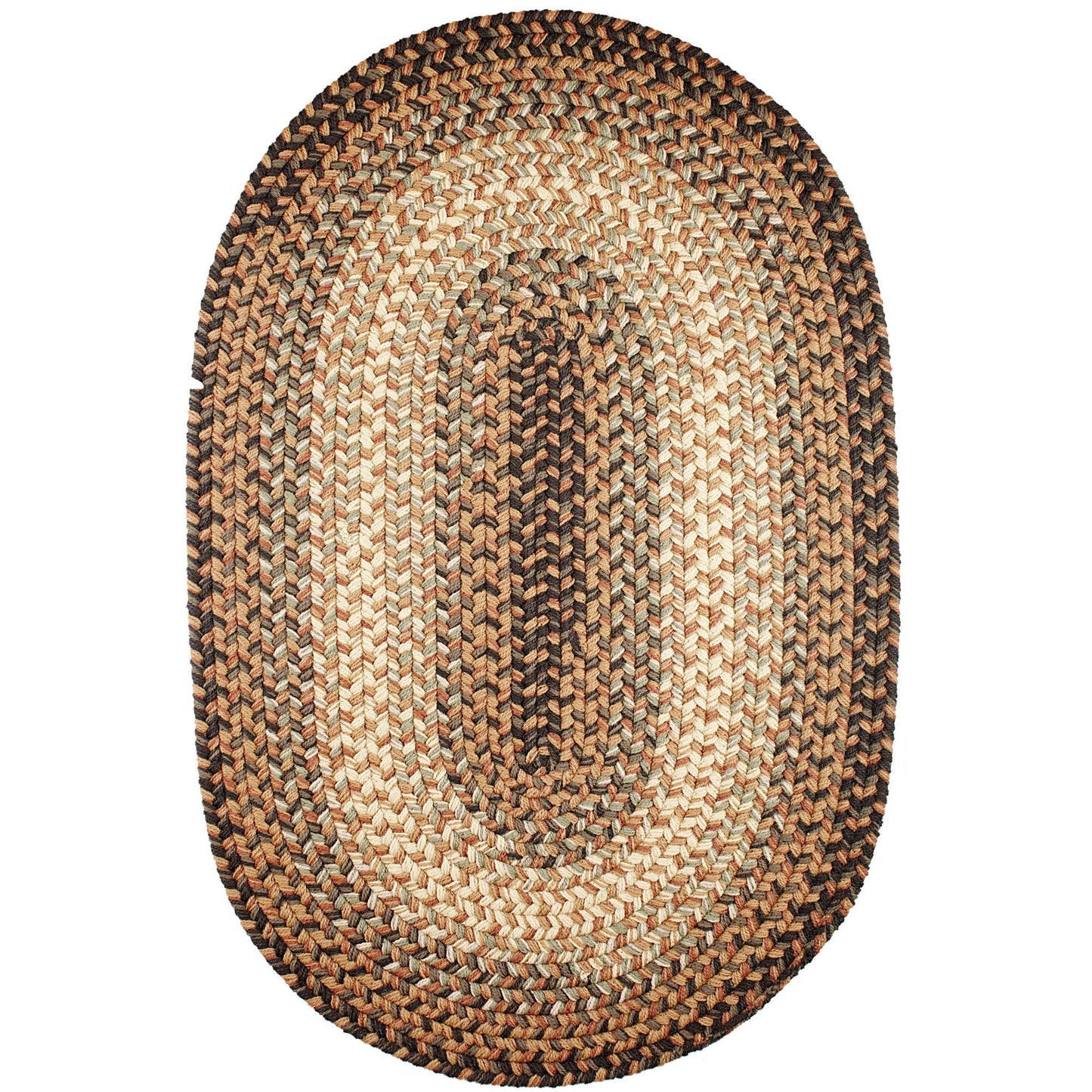 Super Area Rugs Oval 2X3 Taupe/Gray Braided Rug Hartford Primitive Decor Carpet - Indoor Outdoor - 2' X 3' Woven Entryway Carpet