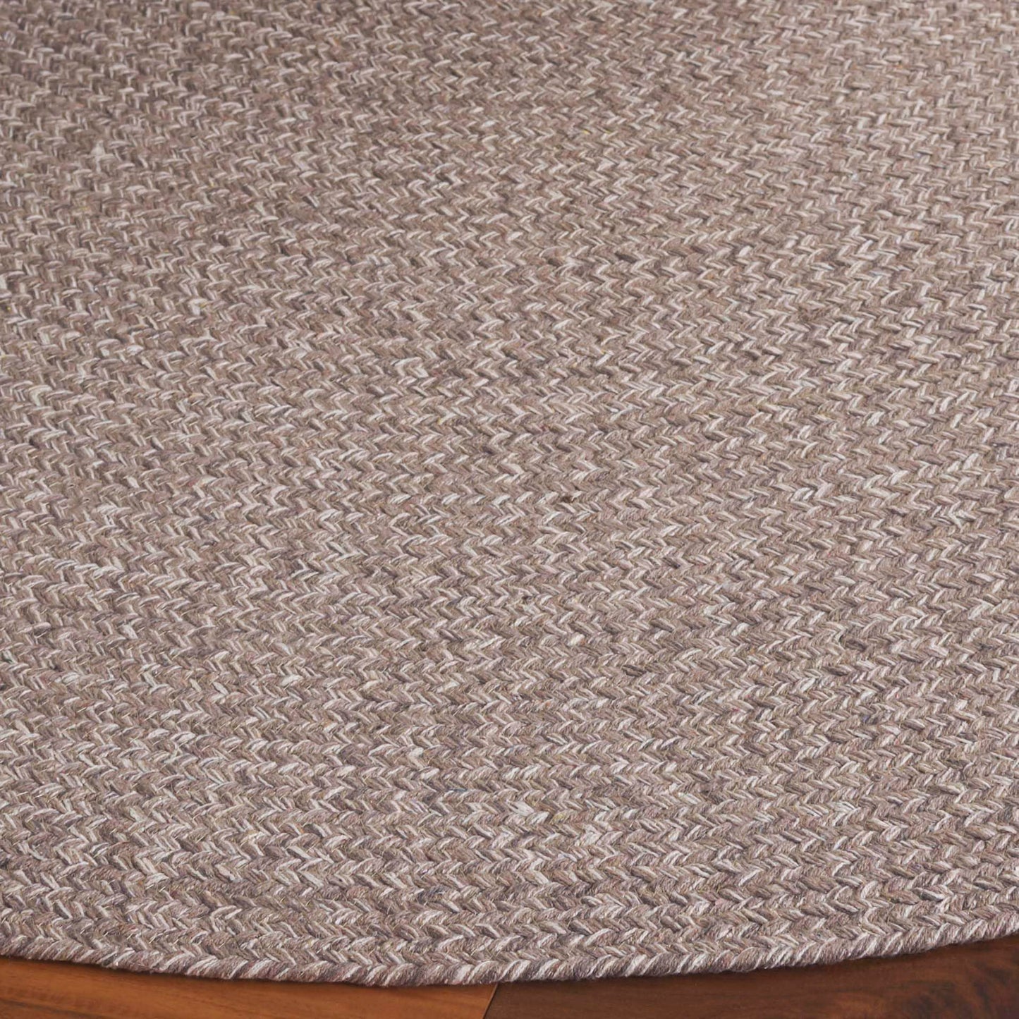 SAFAVIEH Braided Collection Area Rug - 3' Round, Ivory & Beige, Handmade Woven Cotton, Boho Reversible Style, Ideal for Living Room, Bedroom, Dining Space (BRD256B)