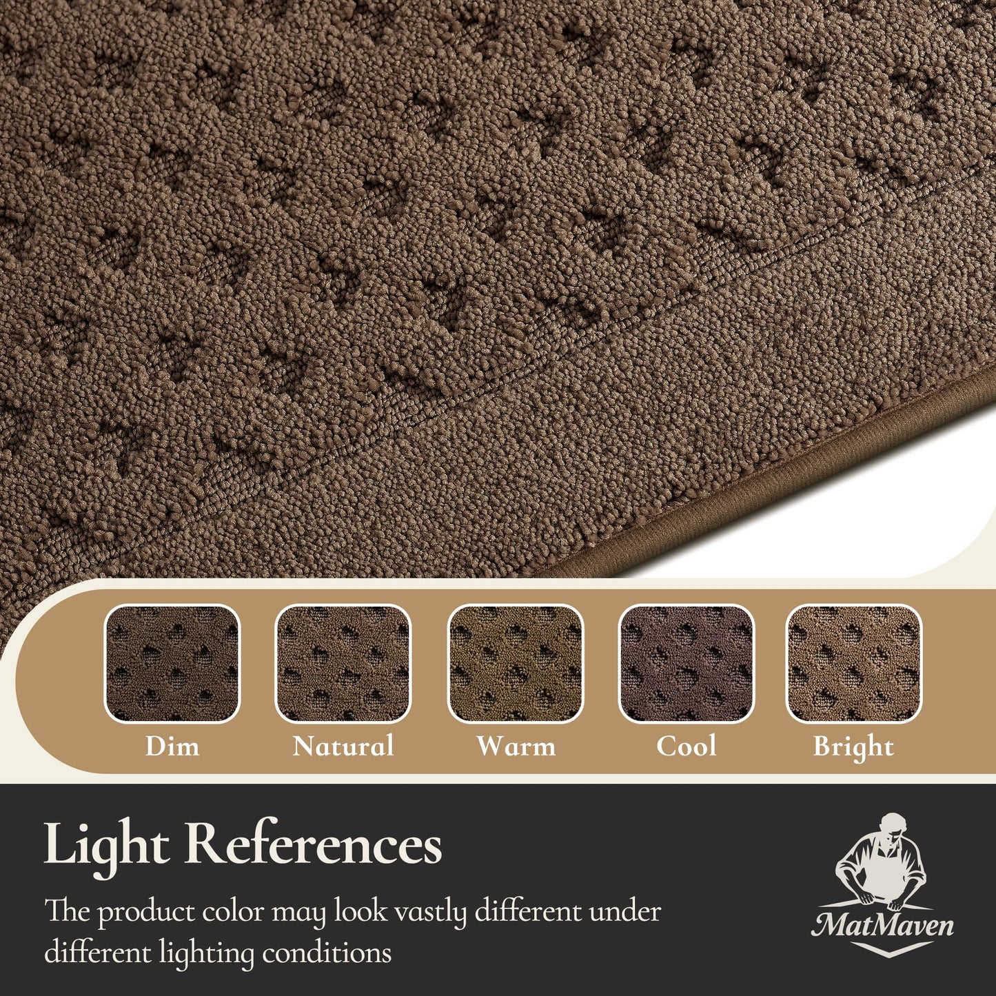 MatMaven Dirt Trapper Door Mat 36"x 60", Non-Slip Washable Doormat Entryway Rugs, Dirt Resistant and Absorbent Welcome Mat, Low Profile Floor Mats for Front Back and Entrance, Brown