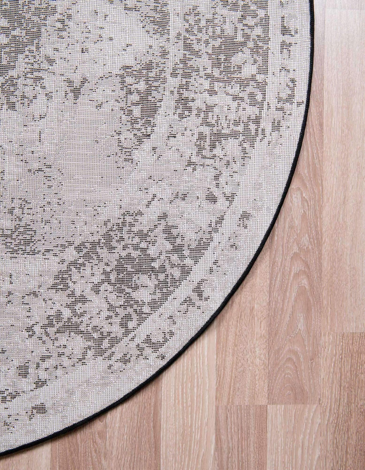 Unique Loom Sofia Collection Area Rug - Salle Garnier (5' 3" Round, Black/ Ivory)