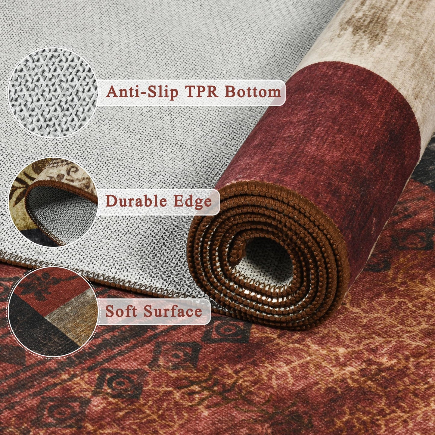 Tepook Modern Area Rug for Living Room, 8x10 Geometric Large Rugs for Bedroom, Washable Patchwork Rug Indoor Non-Slip Throw Carpets for Dining Room Office Farmhouse Home Decor, Multi