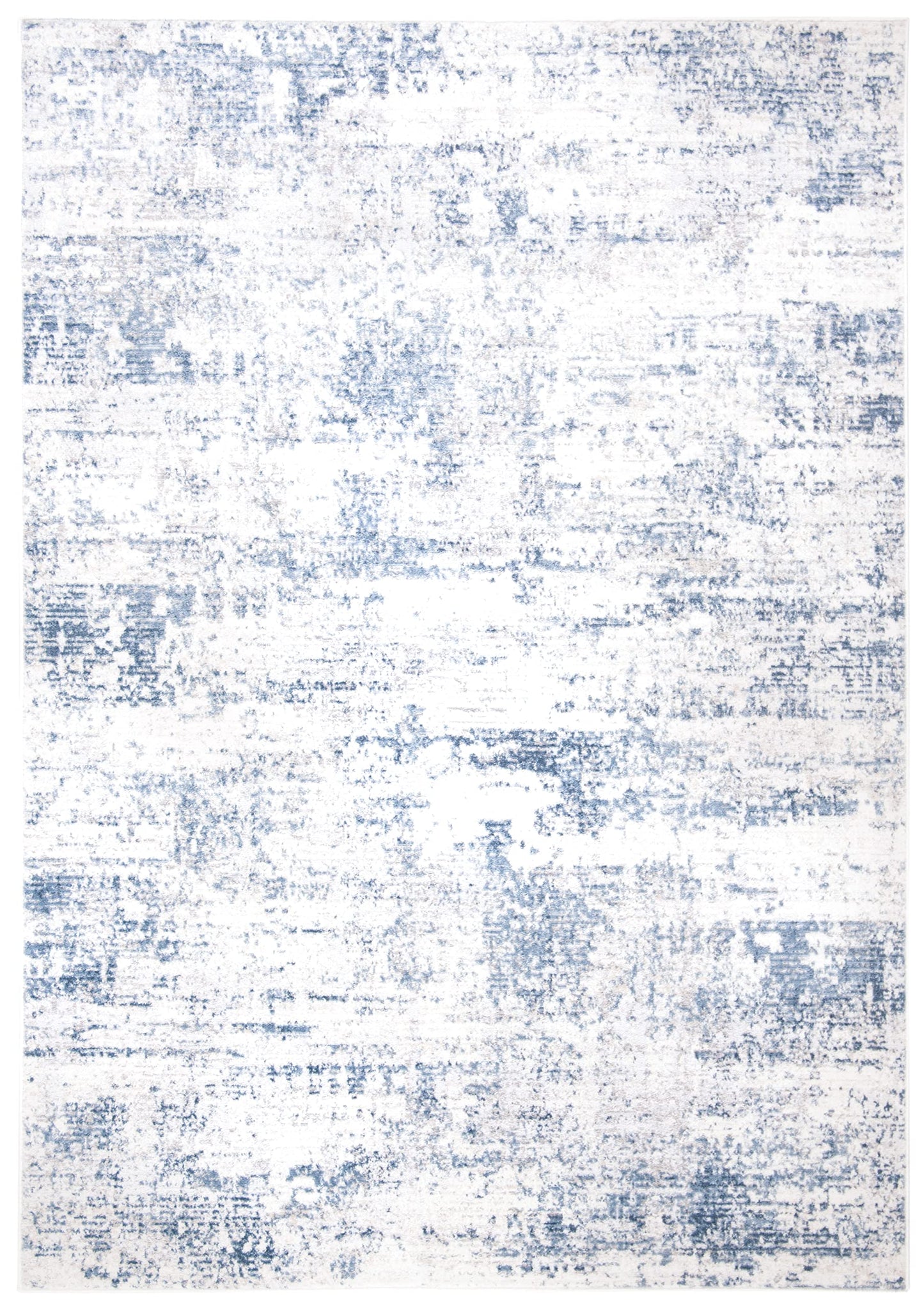 SAFAVIEH Amelia Collection Accent Rug - 4' x 6', Ivory & Blue, Modern Abstract Design, Non-Shedding & Easy Care, Ideal for High Traffic Areas in Entryway, Living Room, Bedroom (ALA700A)