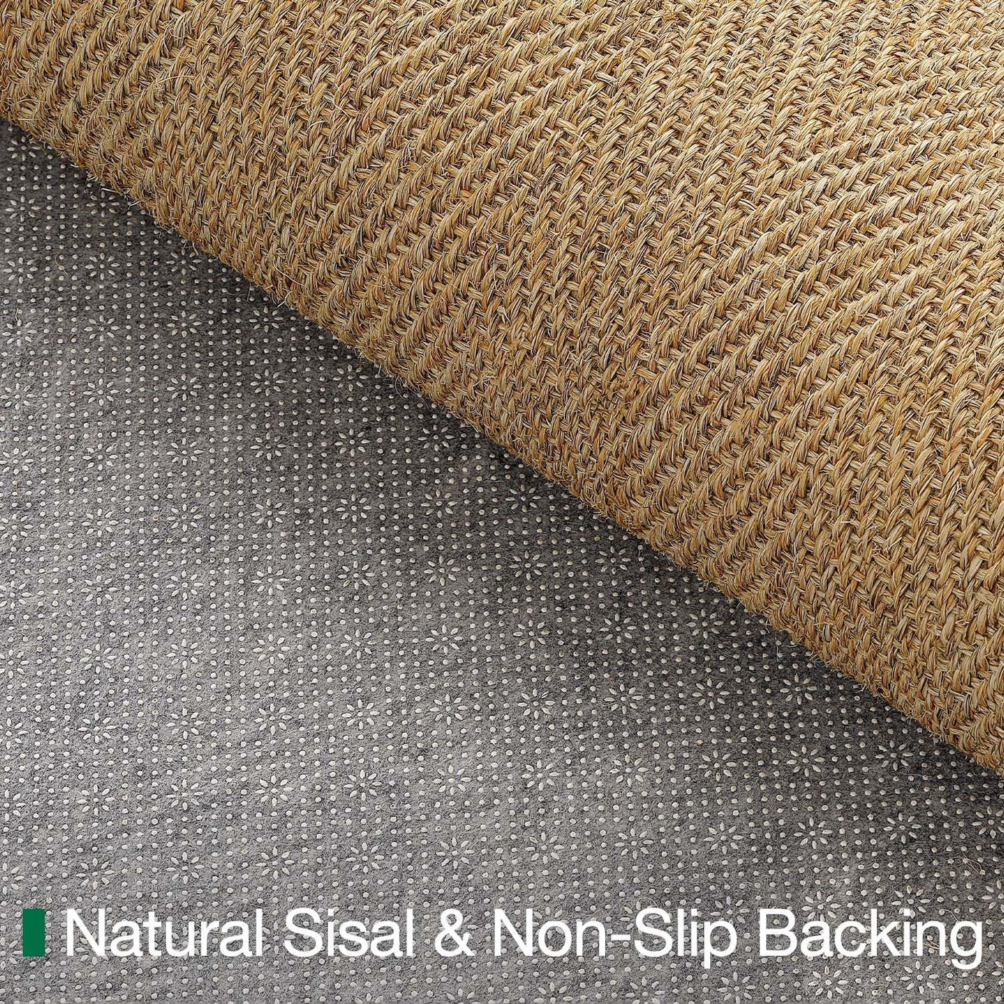 LUMI Handwoven Sisal Door Mat, Non-Slip Durable Entryway Mat, Welcome Front Doormat, Solid Floor Mats for Entrance, 24"x36", Brown Herringbone Sisal