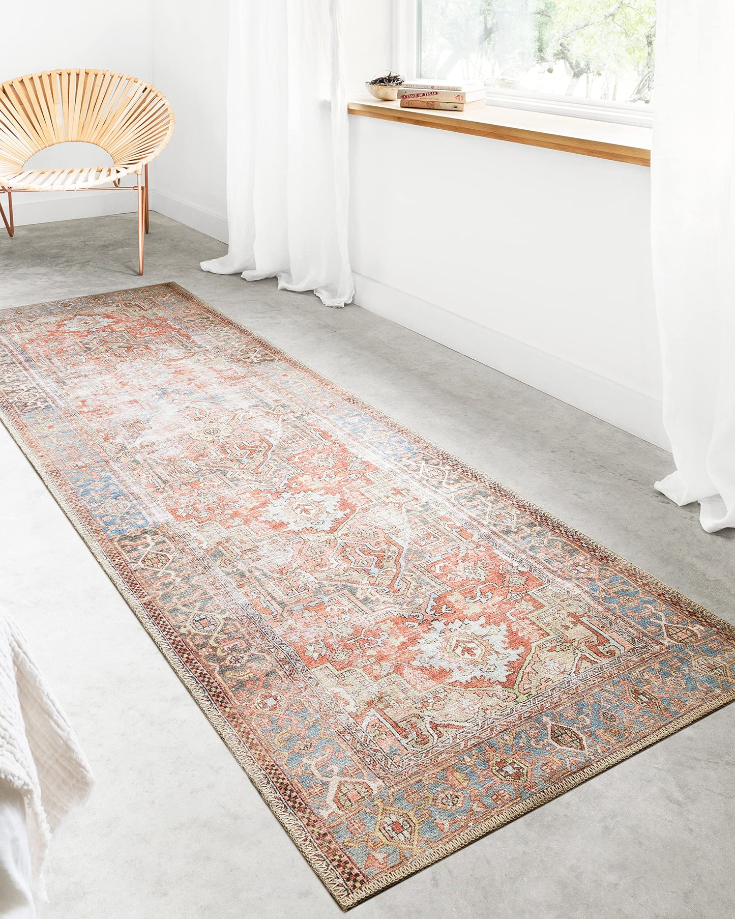 Loloi Loren Collection LQ-15 Terracotta/Sky 5'-0" x 7'-6" Area Rug