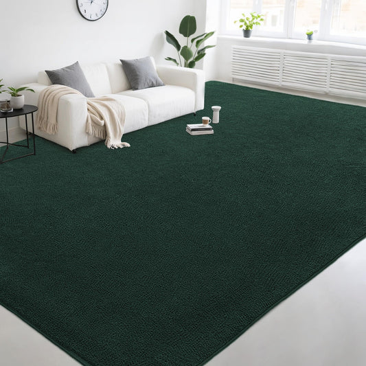 AAFKK Large Modern Area Rugs for Living Room Bedroom, 6x9 Feet Dark Green Ultra Soft Thickened Memory-Foam Indoor Rug, Comfy Aesthetic Solid Minimalist Carpets for Girls Boys Nursery Dorm Home Decor