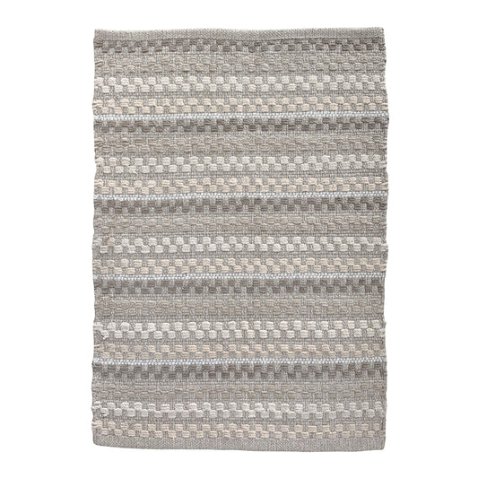 Cotton Chenille Hand Woven Area Rug 2x3 Feet - Linen Combo, Reversible Quick Water Absorbent Accent Floor Rugs Ideal for Bathroom, Kitchen, Bedroom | Beige Soft Washable Durable Mat for Home Décor