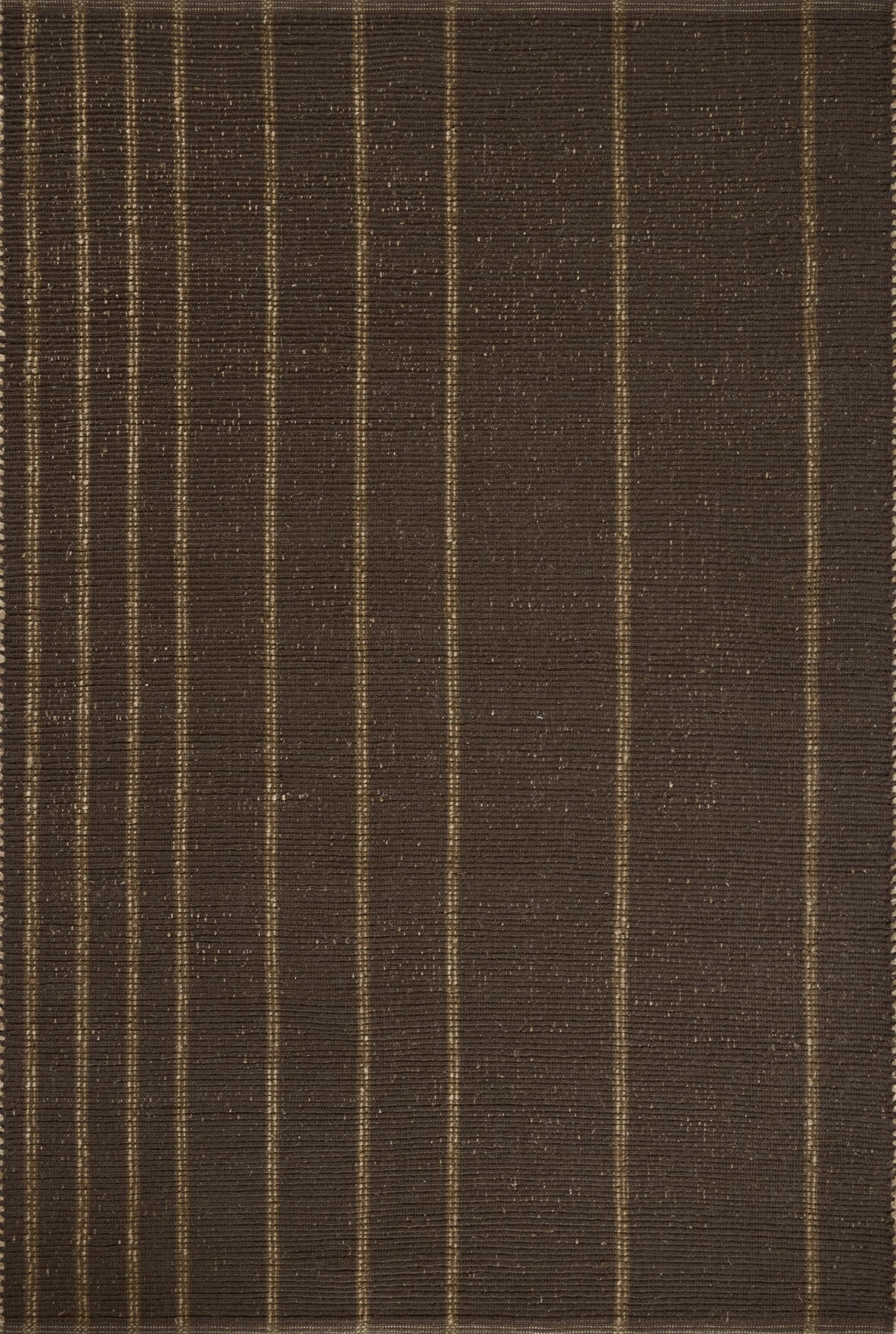 Loloi Leanne Ford Weatherstaff Collection WTS-01 Espresso/Natural 2'-6" x 7'-6" Runner Rug Jute, Striped, Neutral, Hallway, Kitchen, Mudroom, and Bathroom