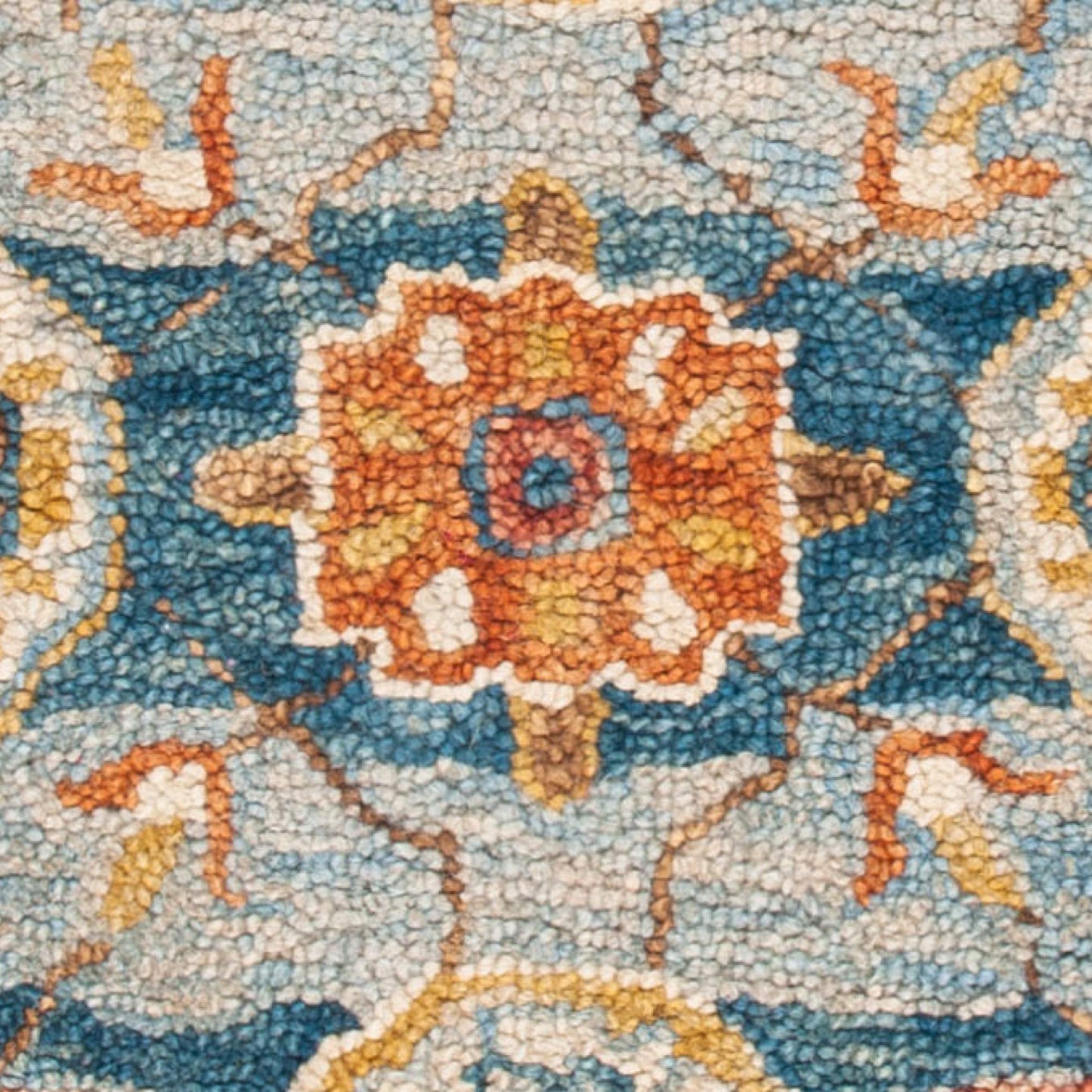 SAFAVIEH Area Rug 8x10 - Aspen Collection - Large - Grey & Navy, Handmade Wool, Boho Braided Tassel Design, Ideal for Living Room, Bedroom, Office, Dining Space (APN110A)