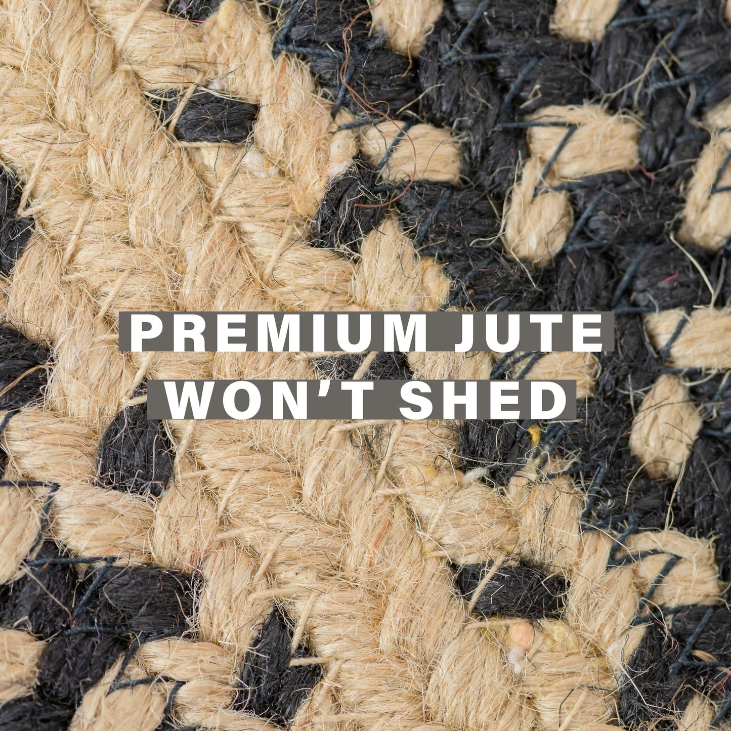 Homespice Manchester Black Braided Runner Rug, Jute, 22x72 Rectangle - Perfect Country Primitive Decor for Kitchen, Bathroom, Everywhere