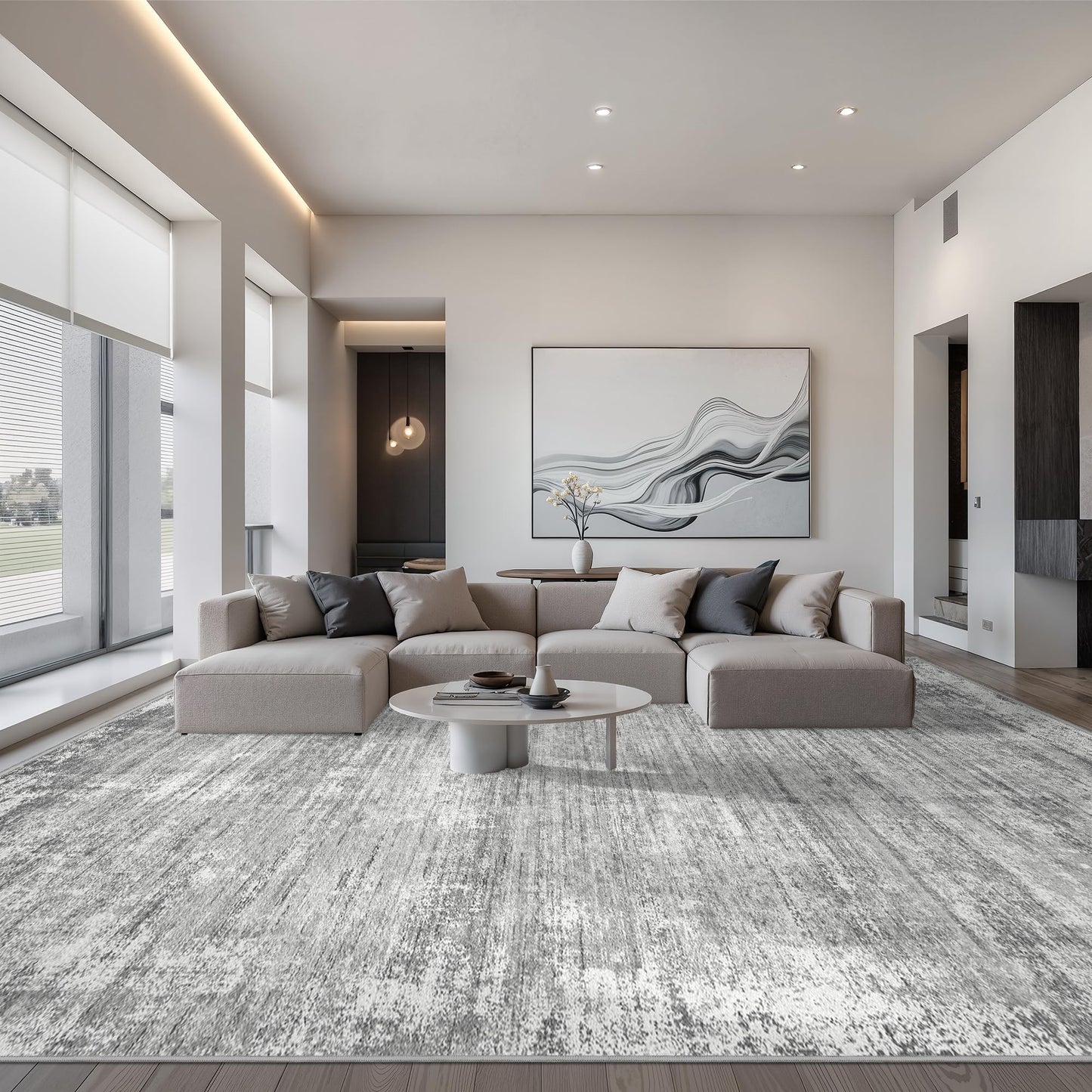zesthome 8x10 Area Rugs for Living Room, Non-Slip Backing Washable Rug, Modern Abstract Area Rug, Stain Resistant Rugs for Bedroom, Ultra-Thin Large Area Rugs, Area Rug 8x10