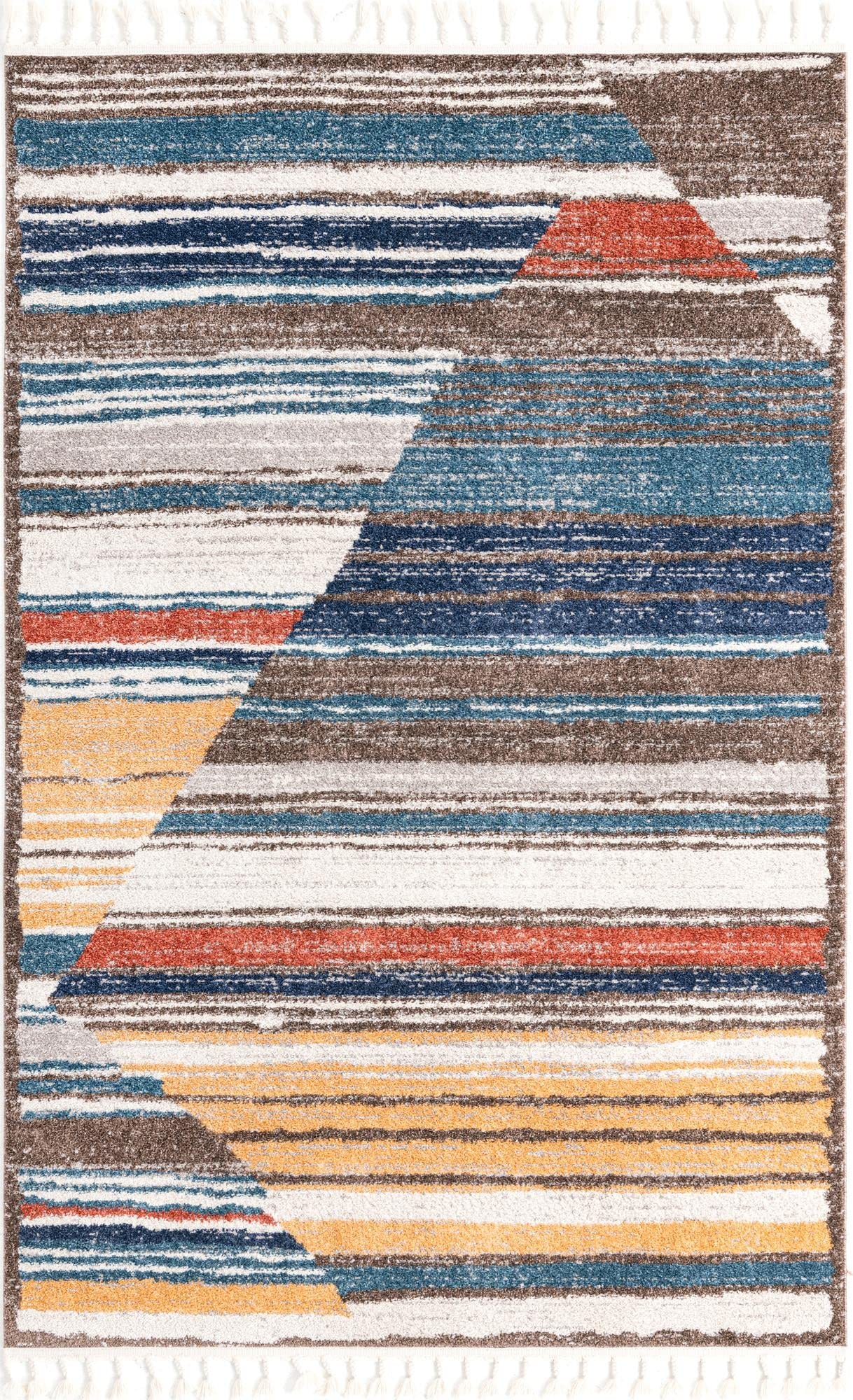 Unique Loom Aramis Collection Area Rug - Zoe (Rectangular 5' 3" x 8' 0", Multi/Blue)