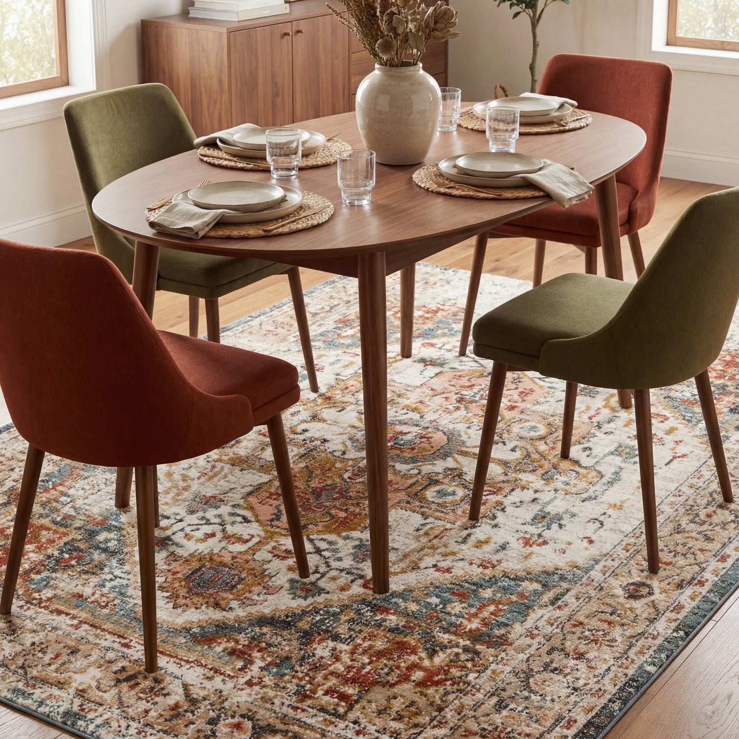 nuLOOM Performance Oriental Style Area Rug, Vintage Design, Durable, Easy to Clean, Justine Beige, 4' x 6'