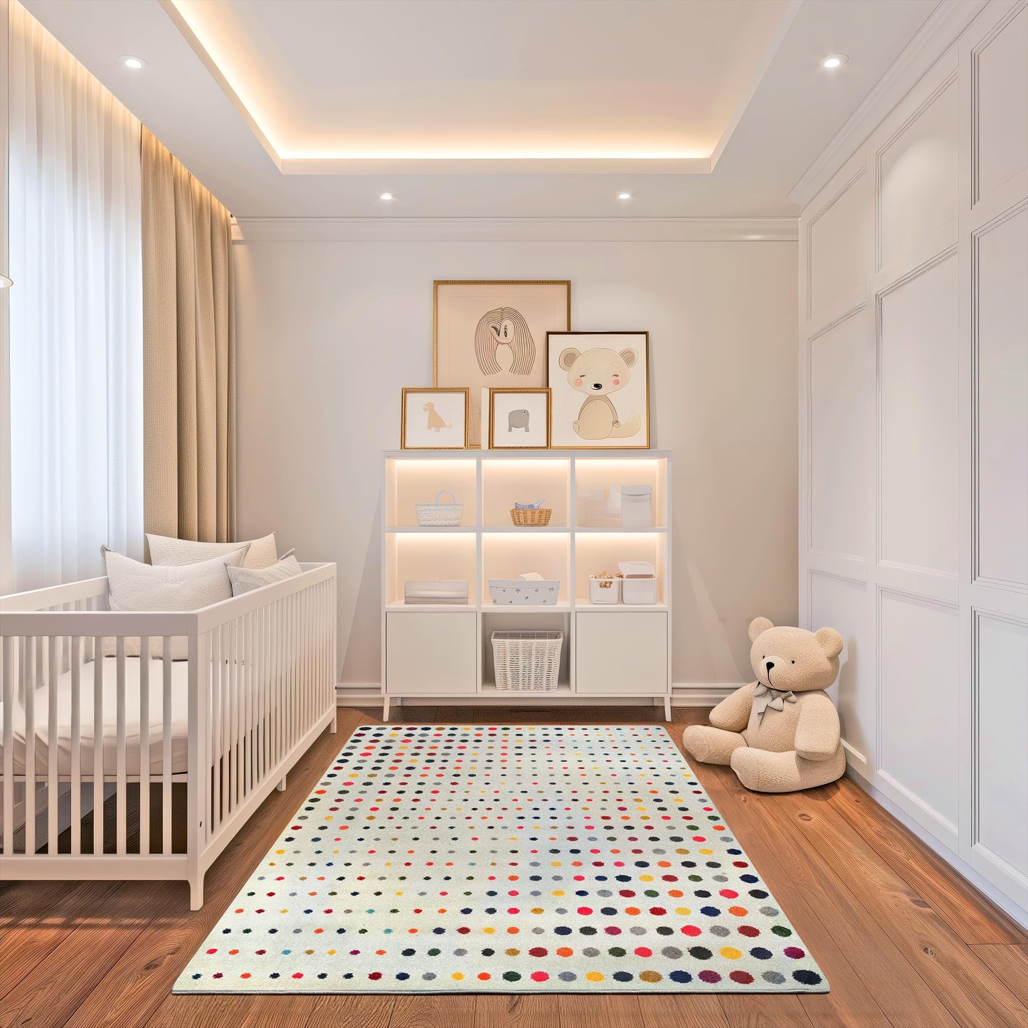 Nuloom Dorie Multicolor/Ivory, 3' x 5', Polka Dot, Soft and Cozy, High Traffic, Stain Resistant, Easy Clean, Durable Area Rug for Bedroom, Living Room, Dining Space, Den, Foyer, Entryway
