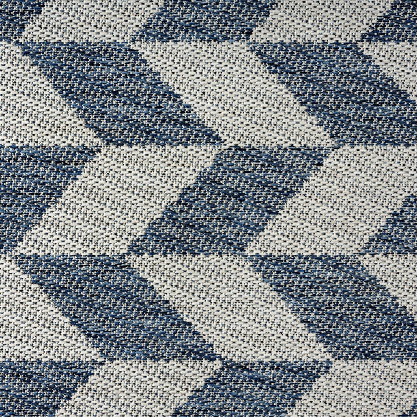 Nicole Miller New York Patio Country Calla Contemporary Herringbone Indoor/Outdoor Area Rug, Blue/Cream, 5'2"x7'2"