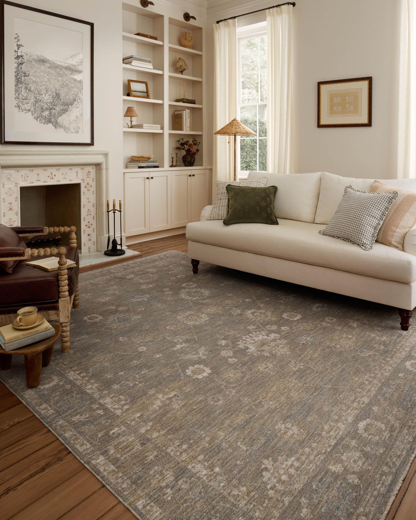 Loloi Chris Loves Julia Louisa Collection LOI-04 Lagoon/Ivory 9'-6" x 13'-1", .38" Pile Height, Area Rug