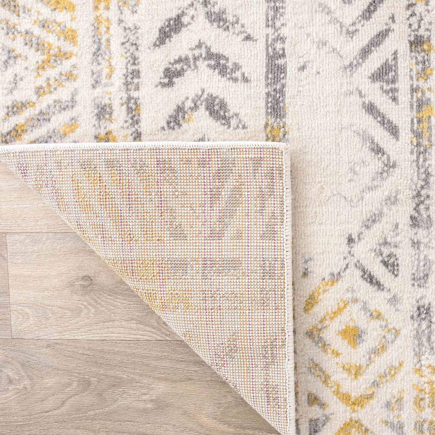 Rugshop Geometric Boho Perfect for high Traffic Areas of Your Living Room,Bedroom,Home Office,Kitchen Area Rug 7'10" x 10' Yellow