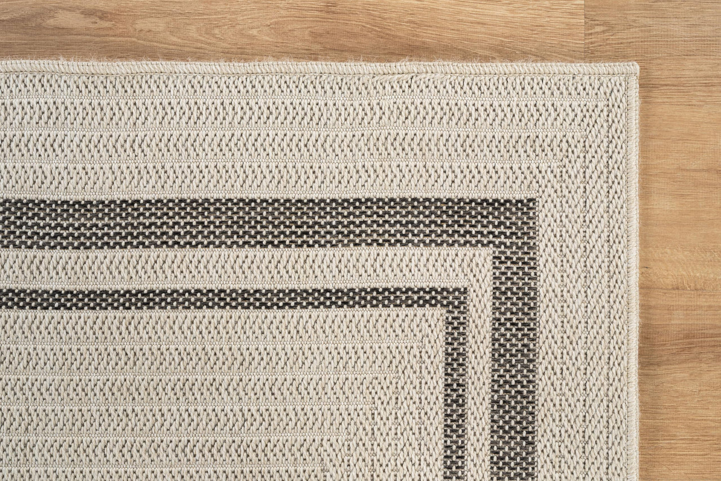 Beverly Rug Easy Jute Bordered Rug 5x7 Washable Durable Indoor Outdoor Area Rugs for Living Dining Room Patio Office Stain Resistant Non Shedding Casual Indoor Outside Carpet 5 x 7 Off-White