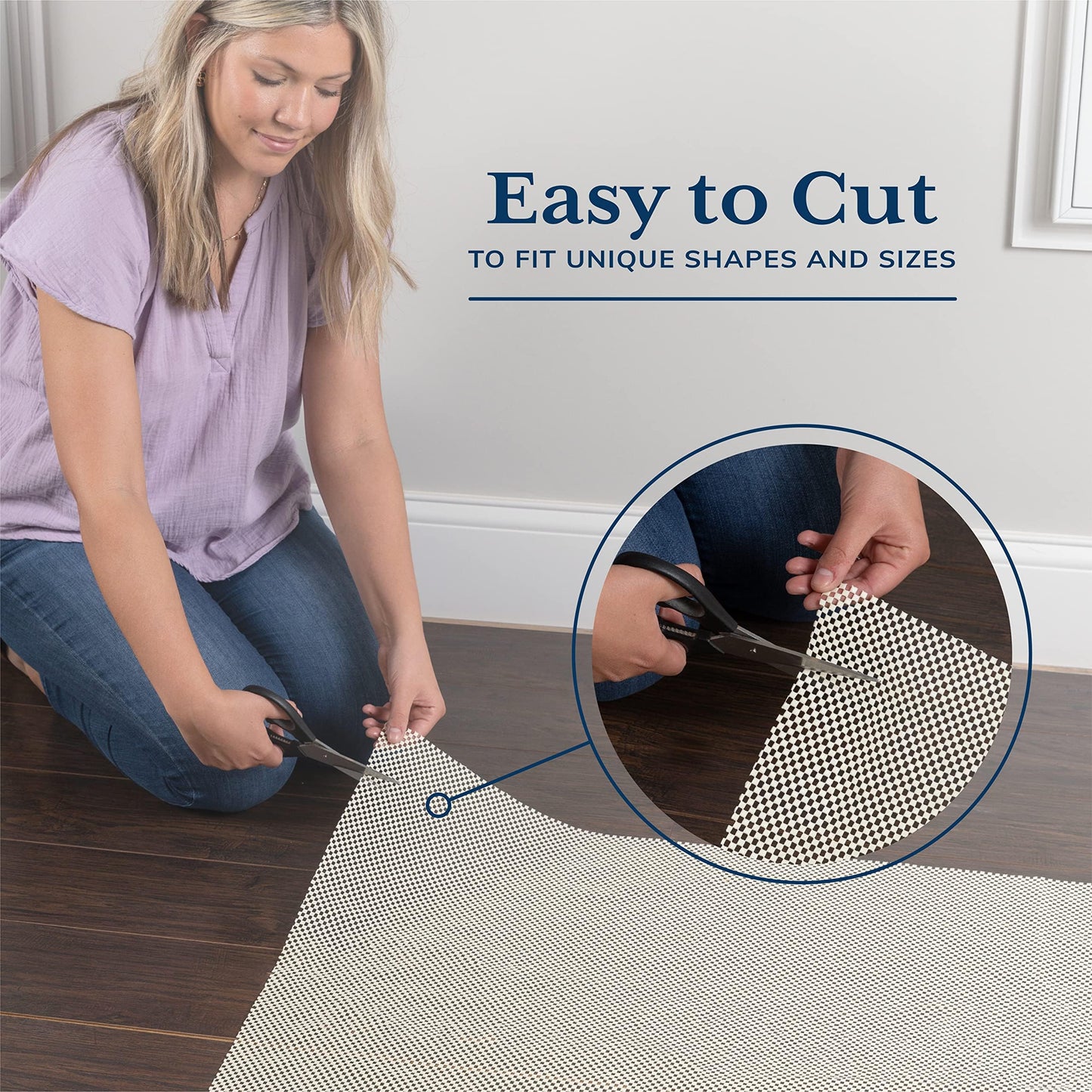 Veken 4x6 Ft Rug Pad Gripper for Hardwood Floors, Non Slip Rug Bedroom Pads for Area Rugs, Thick Rug Grippers for Tile Floors, Under Carpet Anti Skid Mat, Keep Your Rugs Safe and in Place