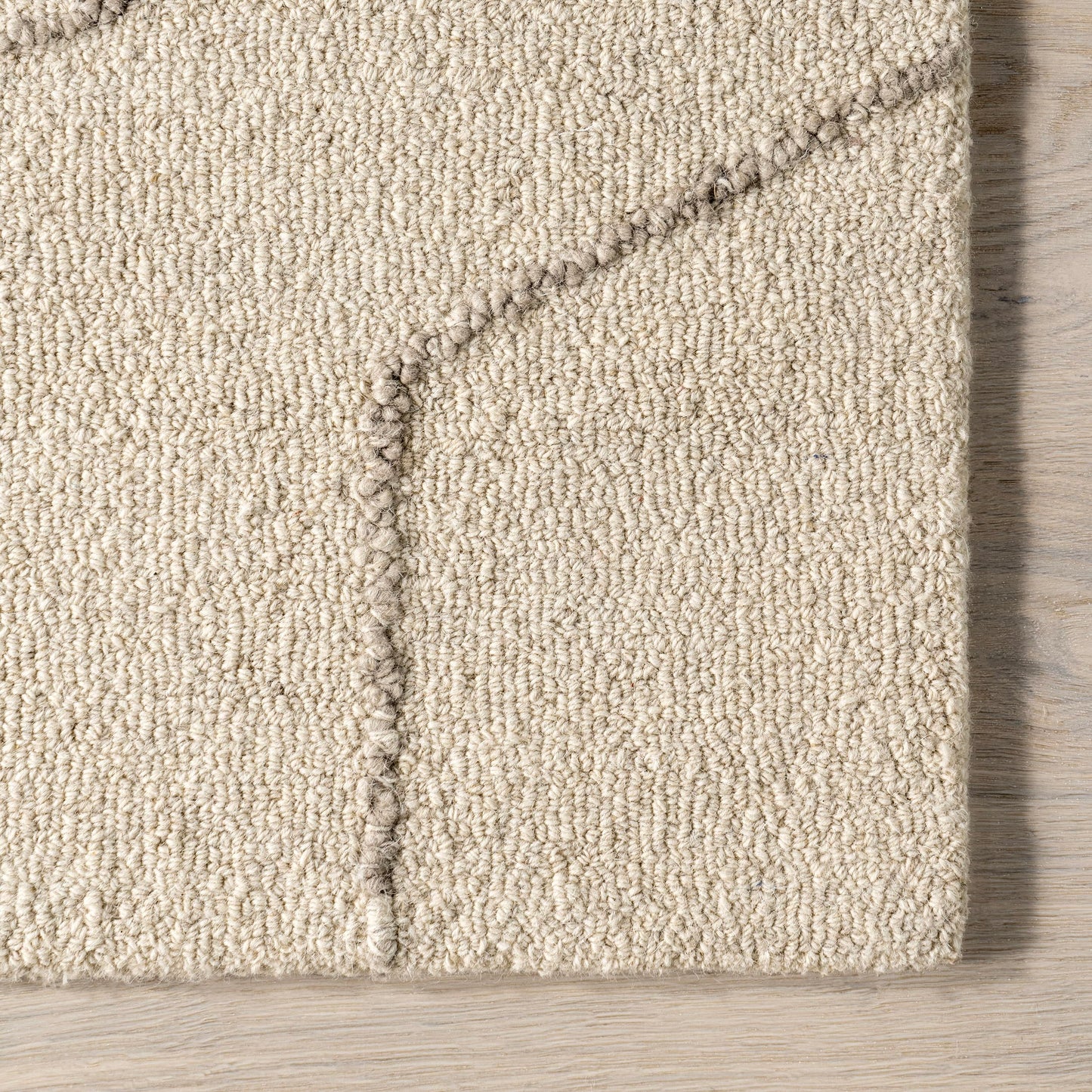 Rugs USA Mulholland Cream, 6' x 9', Geometric, Handmade, Wool, Soft and Cozy, High Traffic, Stain Resistant, Easy Clean, Durable Area Rug for Bedroom, Living Room, Dining, Den, Foyer, Entryway